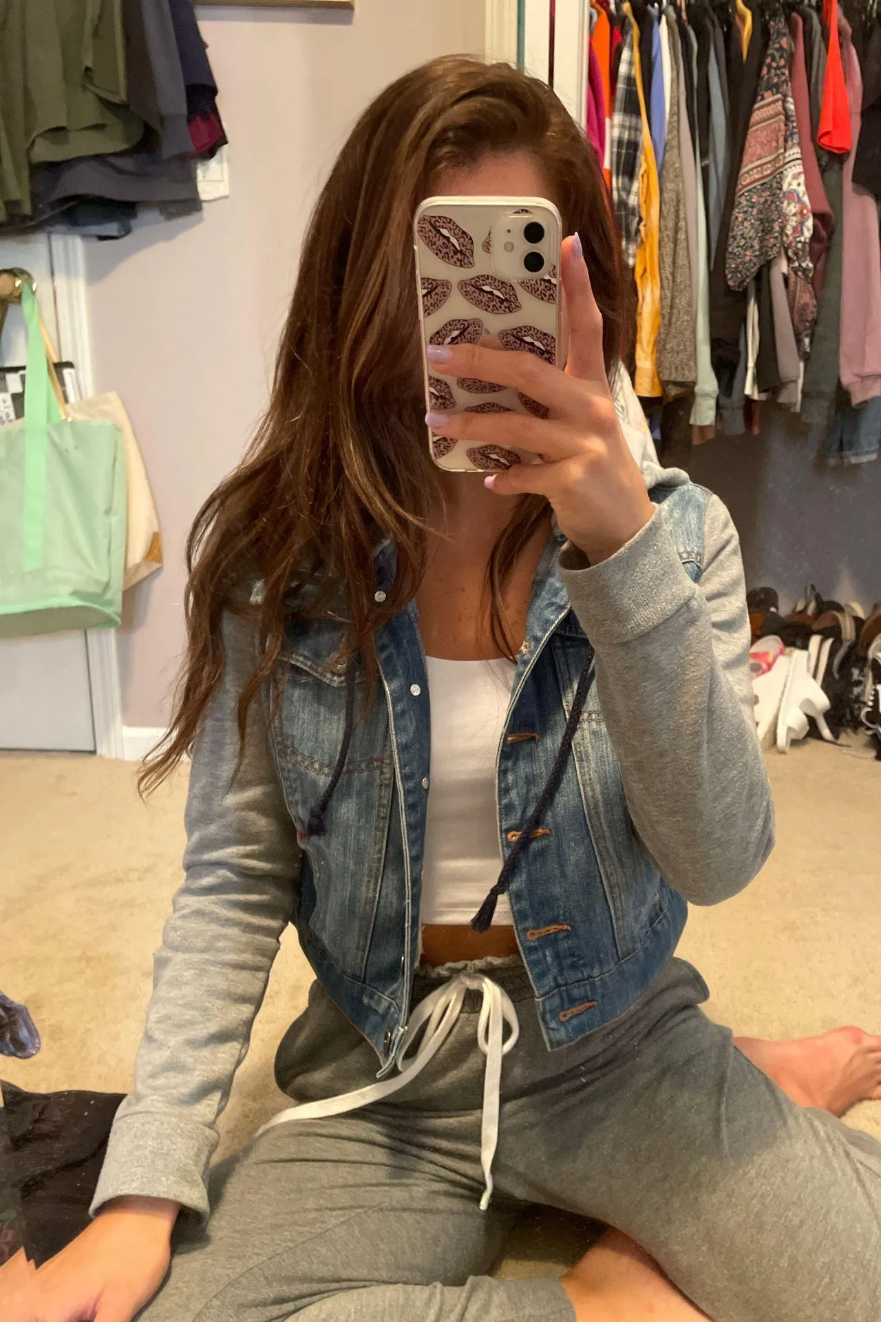 Hoodie Jean Jacket Size L - Image 2