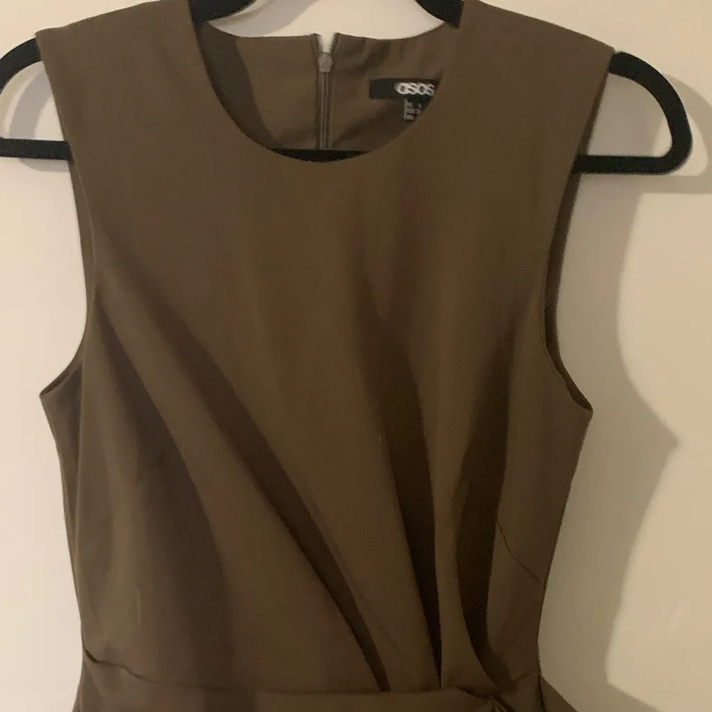 ASOS Brown Mini Dress with Ruffle Detail - Image 2