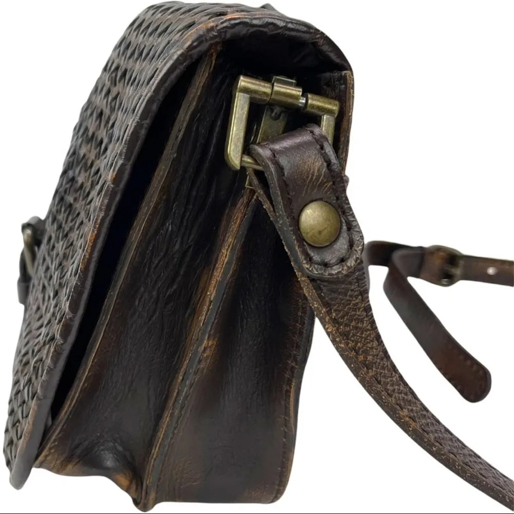 Patricia Nash Italian Woven Leather Messenger Crossbody Bag - Image 8