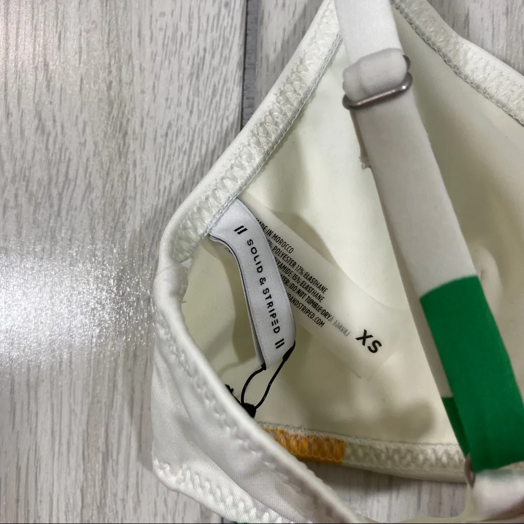 NEW Solid & Striped The Rachel Bikini Top Small Multi Dot Primary size XS NWT - Image 8