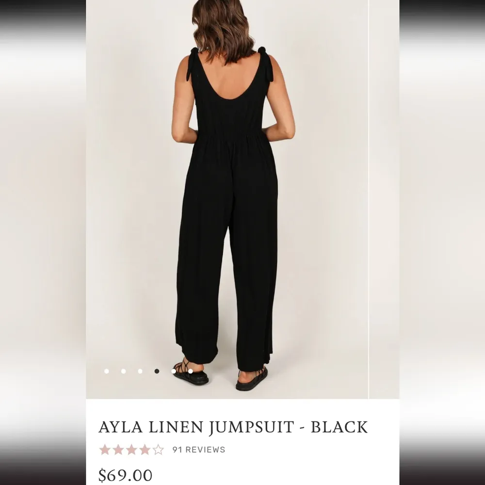 Petal And Pup Ayla Linen Jumpsuit Womens Sz M Black - Image 2