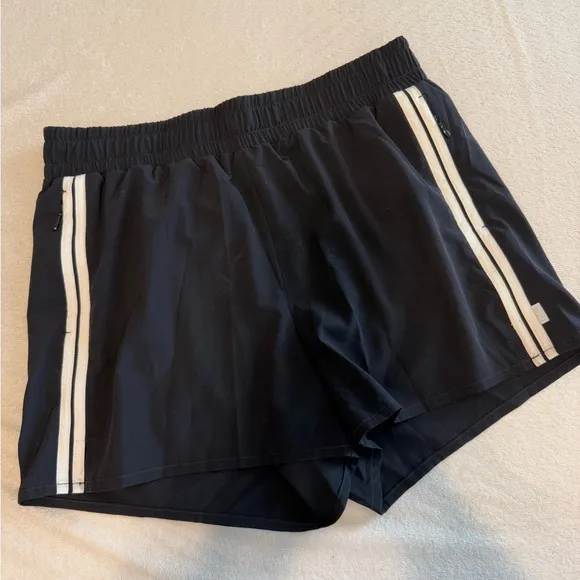 JOHNNY Was Calme Black Retro Striped Elements Running Shorts Med - Image 1