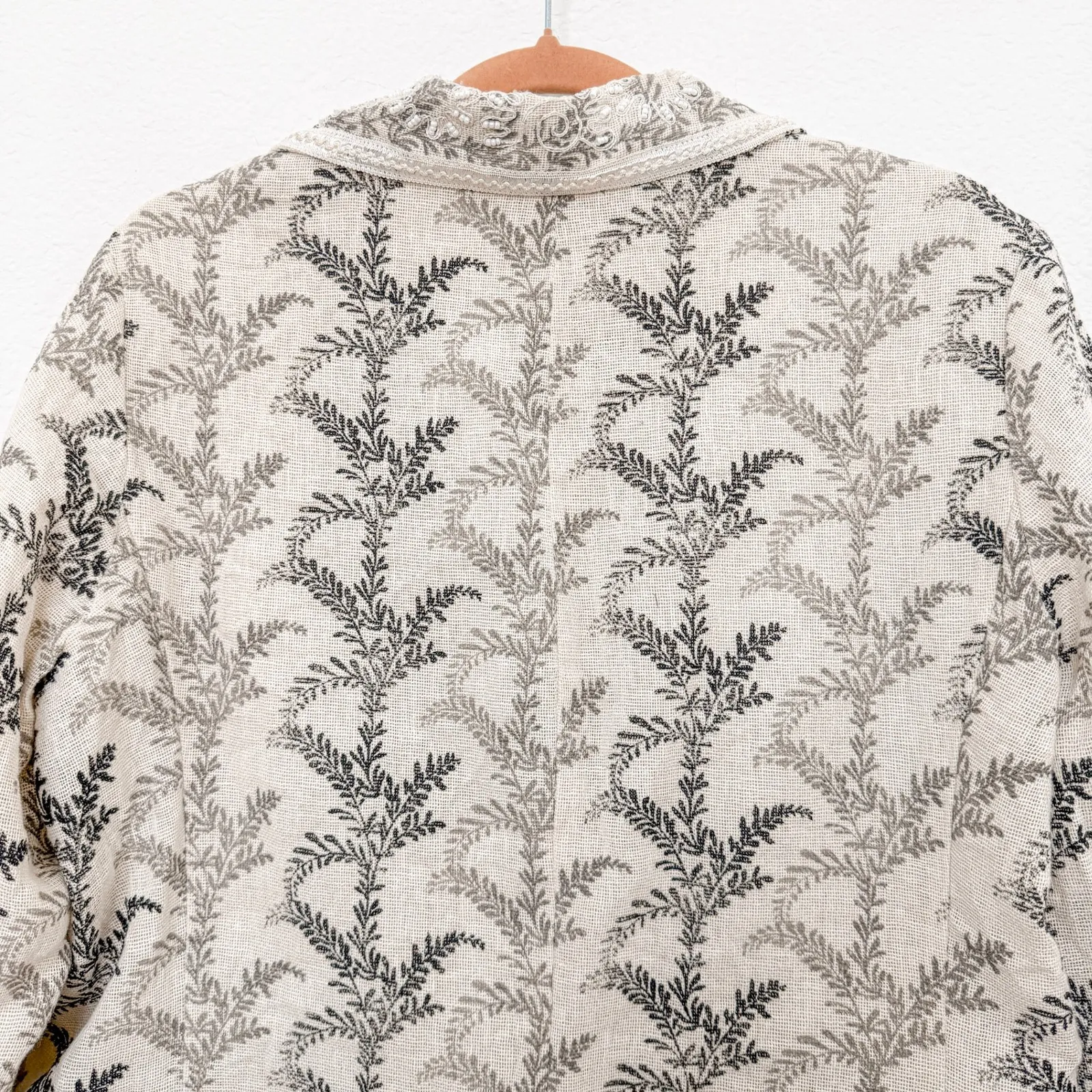 Coldwater Creek Womens Blazer Size M Cream Botanical Embroidered‎ Cottage Fairy - Image 8