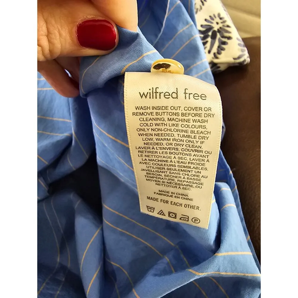 Aritzia Wilfred Free Womens Stagecoach Shirt Dress Size 2 (small) Blue Yellow - Image 7
