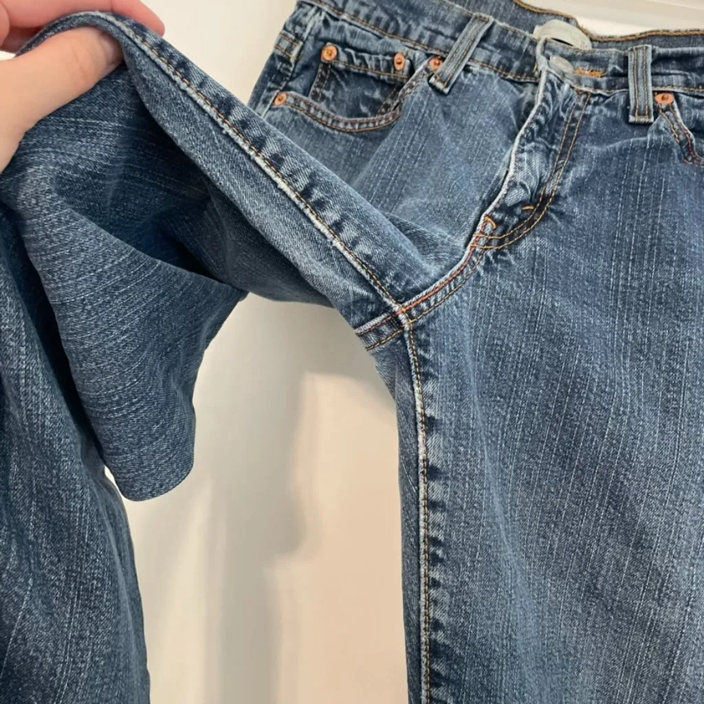 LEVI'S LEVIS Straight Leg 505 Jeans Dark Wash ish Distressed Straight Leg Jean 6 - Image 7