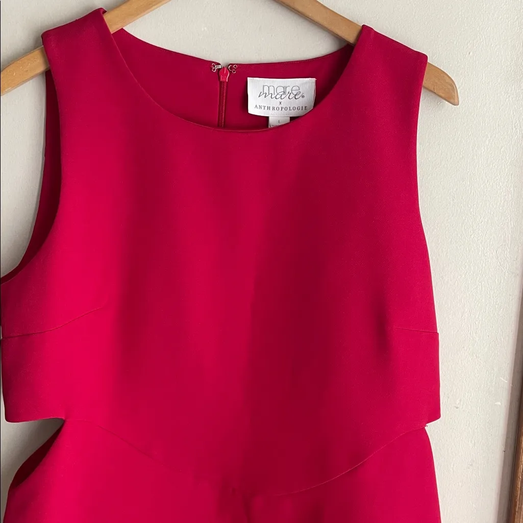 Anthropologie MARE MARE Cut-out Shift Dress Red - Image 6