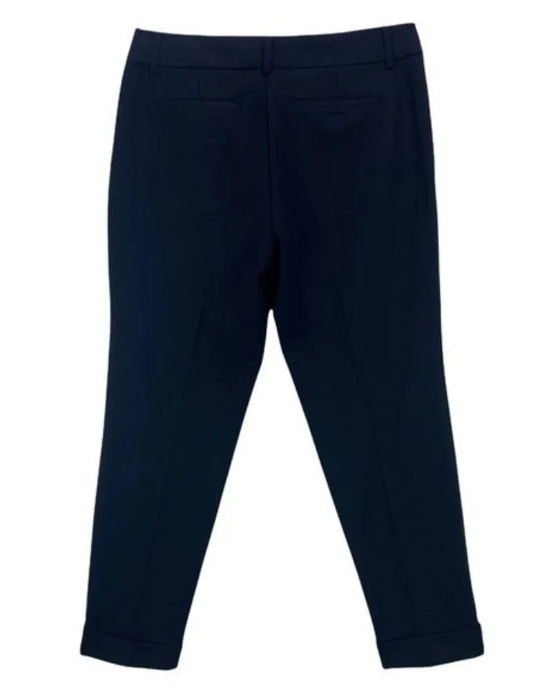 Savile Row Co. Womens Pants Size 10 Stretch Blue Pleated Mid Rise Cuffed Tapered - Image 2