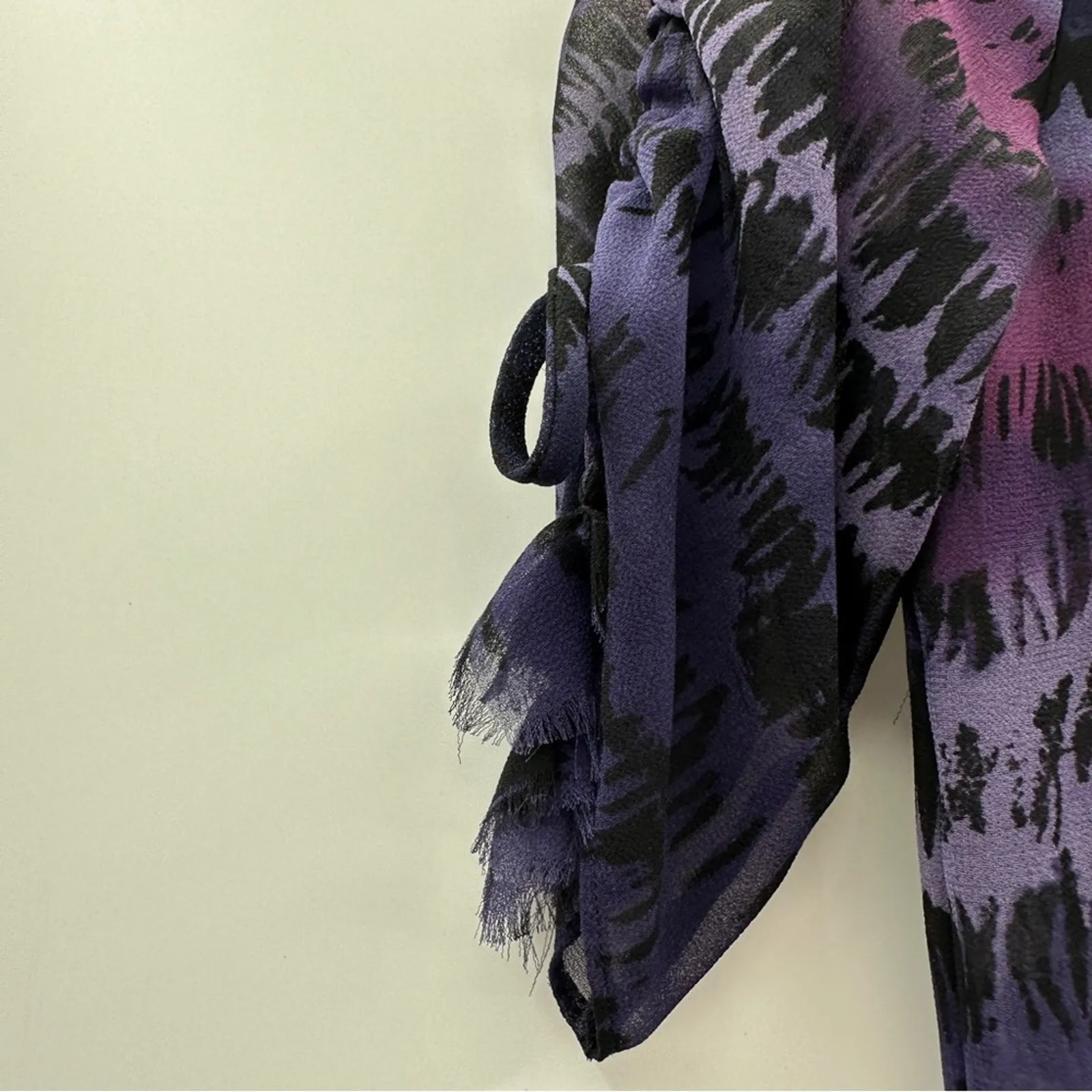 Misa Los Angeles Becca Purple Tie Dye Short Sleeve Tassel Tie Mini Dress Sz XS‎ - Image 14