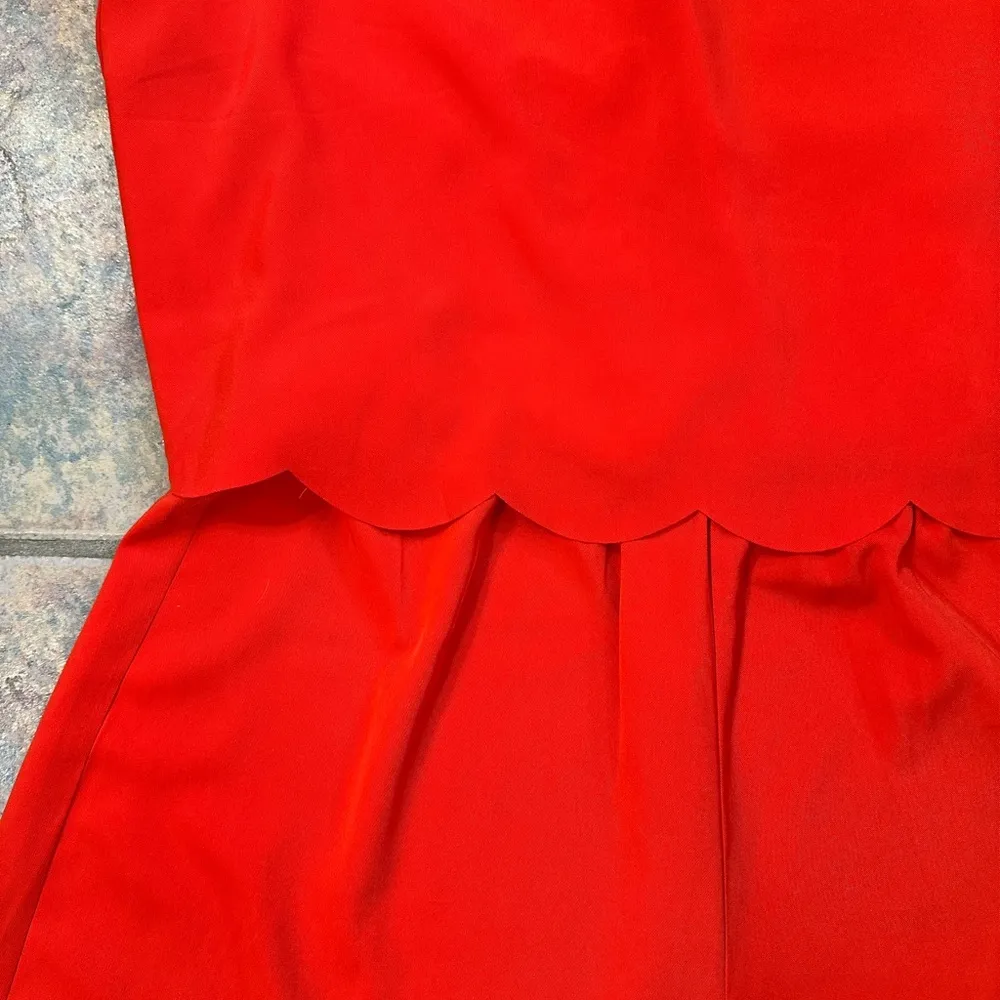 sugar + lips salmon colored scalloped romper with open back cutout - Image 4