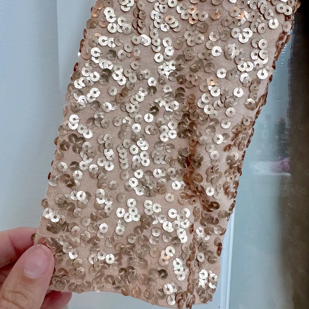 J. Crew Rose Gold Sequin Blouse Party Formal Women’s Size Small S - Image 6