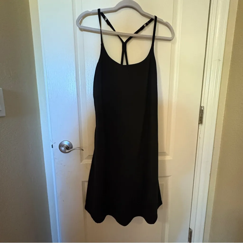 Athletic Chic Black Strappy Dress with shorts Size L - Image 3