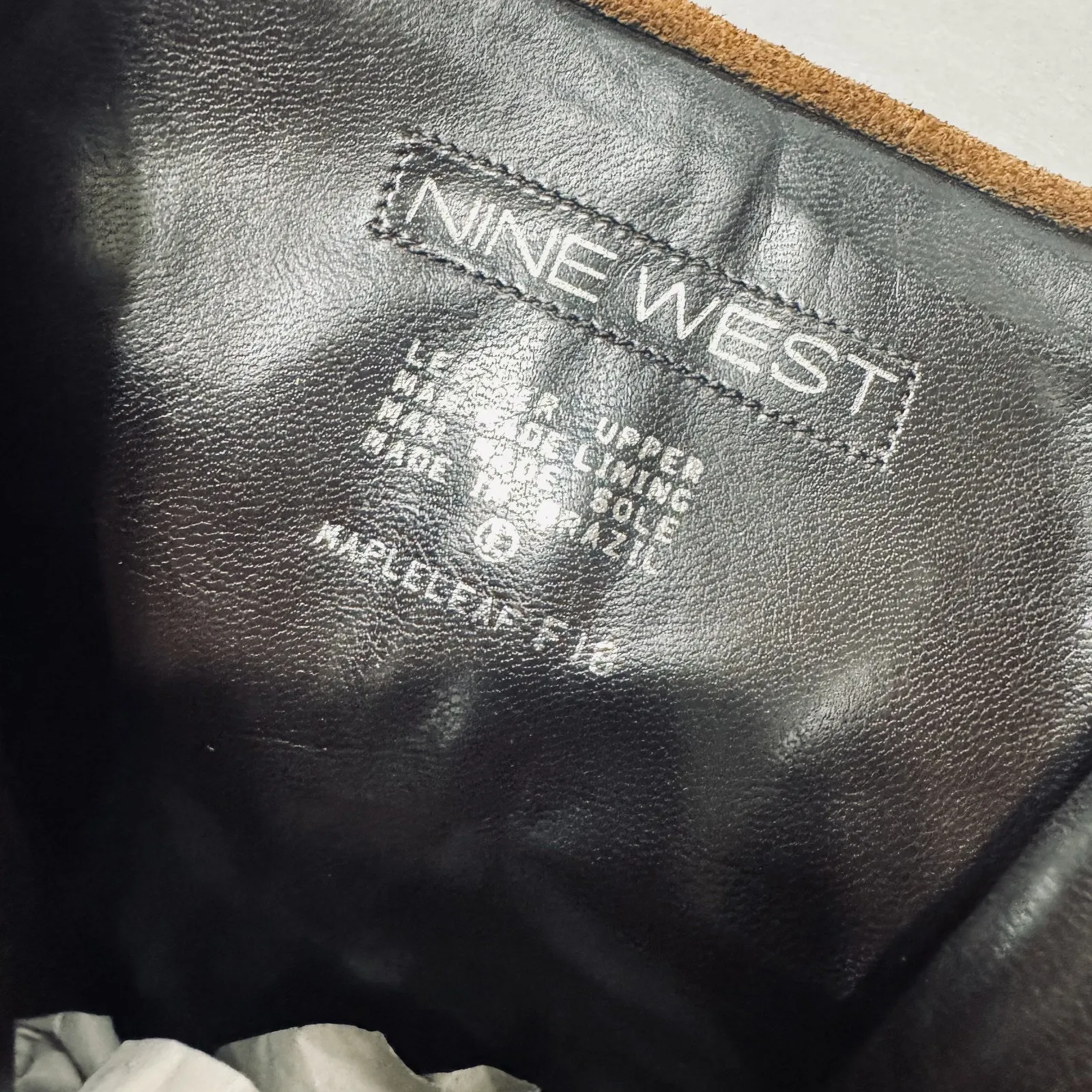 Nine West Boots Brown Suede High Heeled Booties Fringe womens 8.5 Leather - Image 6