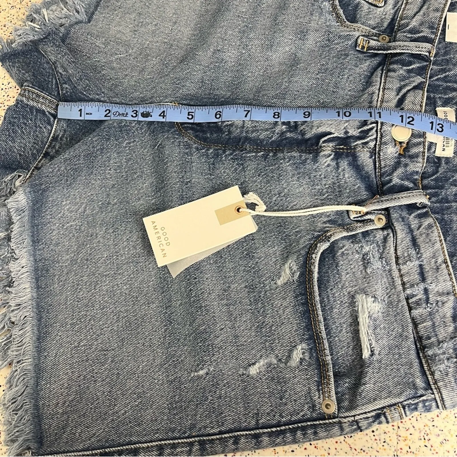 NWT Good American Good 90’s Short Denim Jean Cut Off High Rise Distressed - Image 9