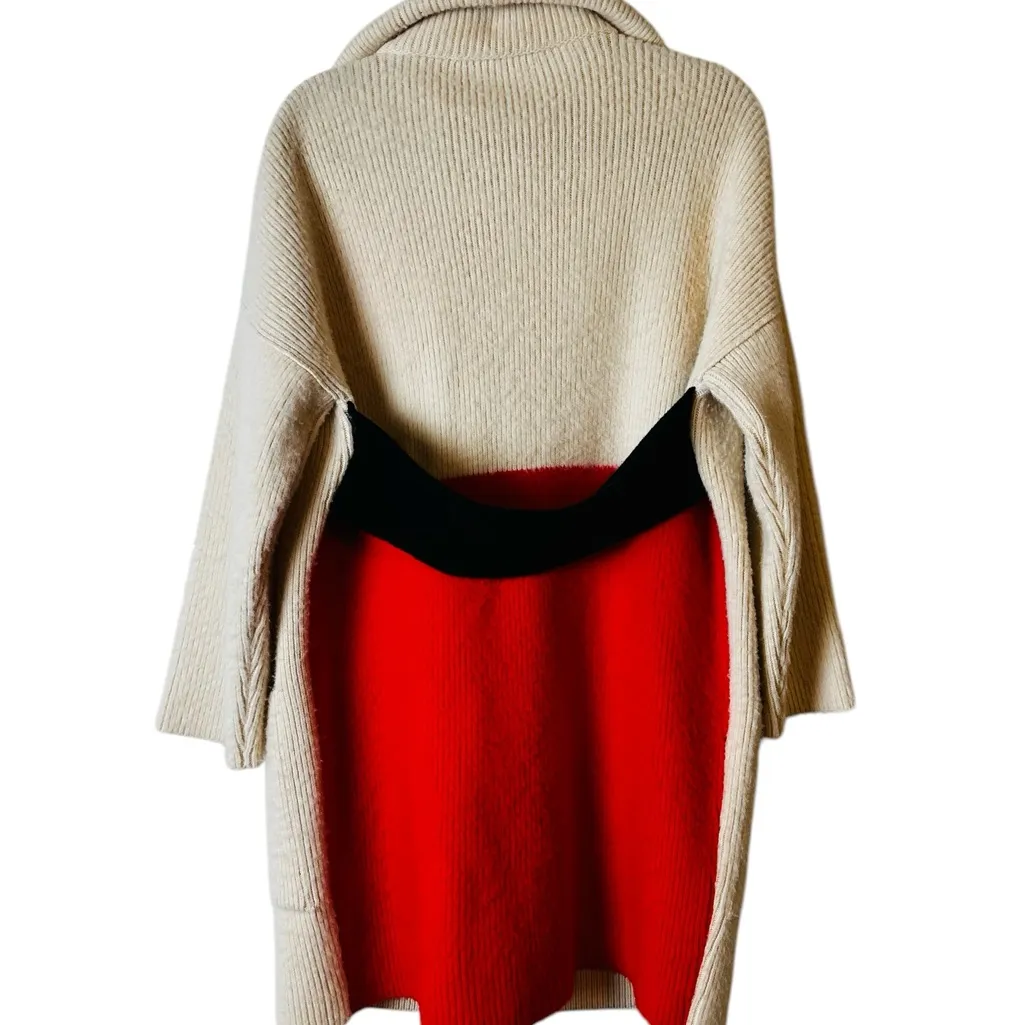 Pier Antonio Gaspari Womens Pea Coat Cardigan Coatigan Size 38 Italy Red - Image 11