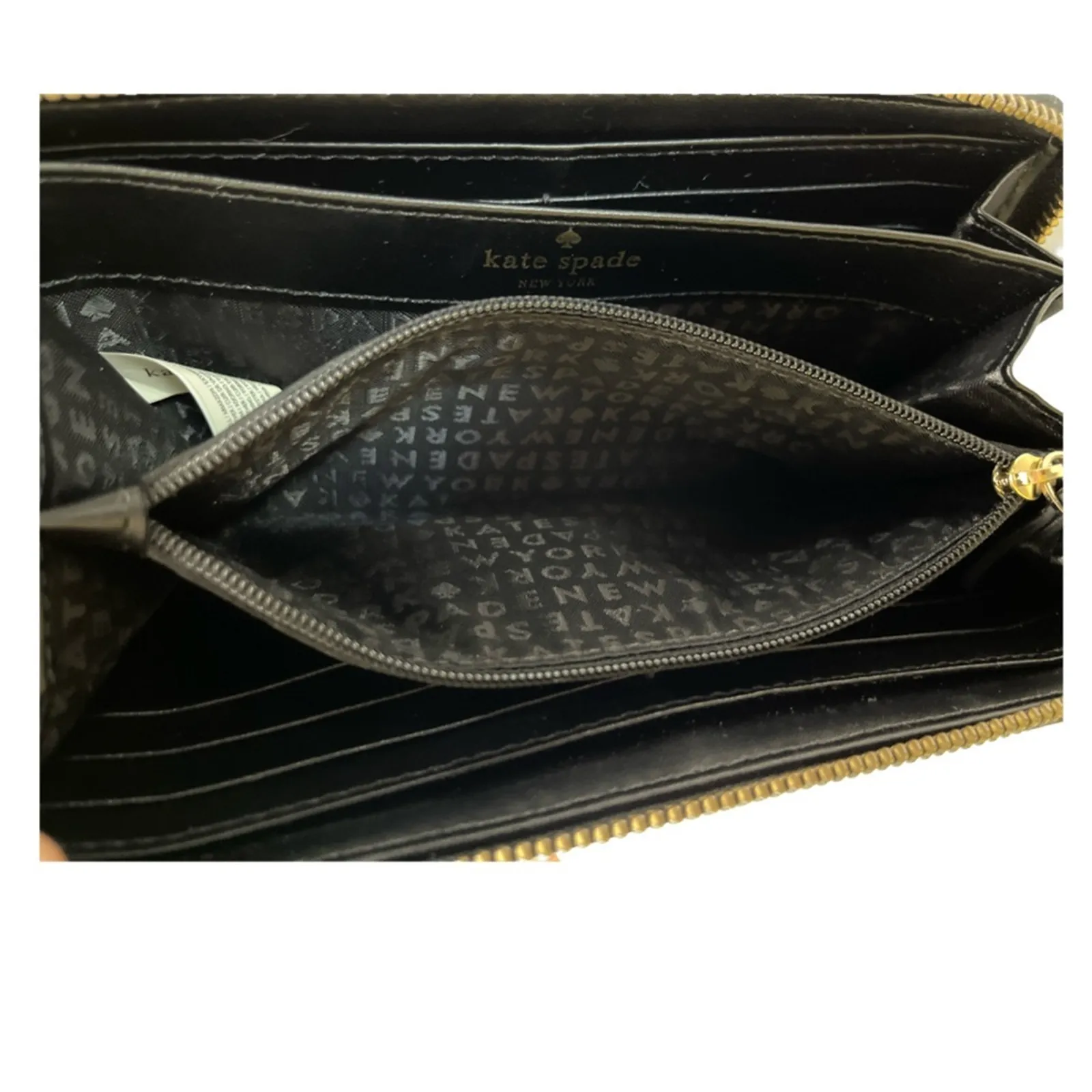 Kate Spade New York Helena Black Leather Studded Zip Around Continental Wallet - Image 5