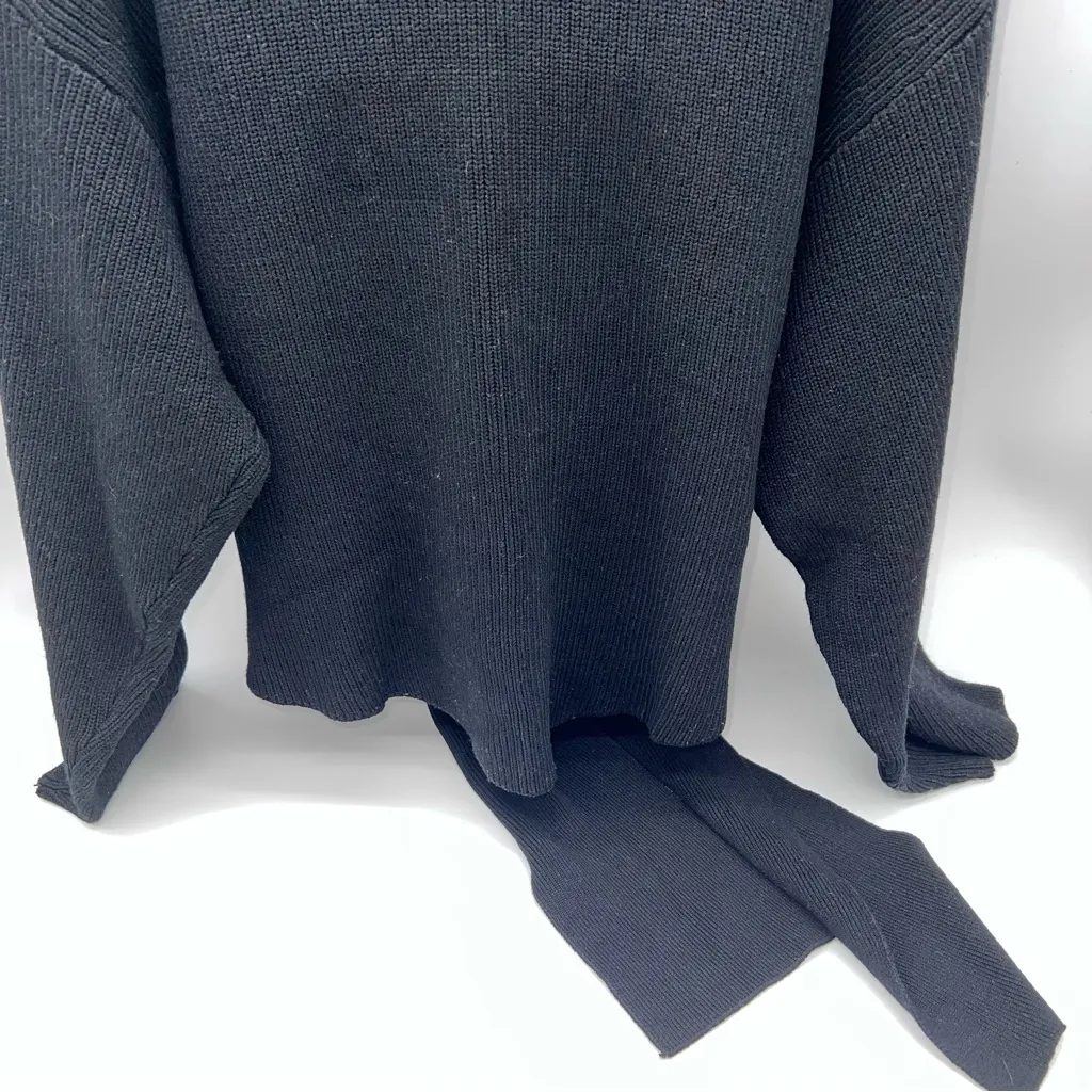 Zara Black Turtleneck Sweater with Tie Detail - Image 7