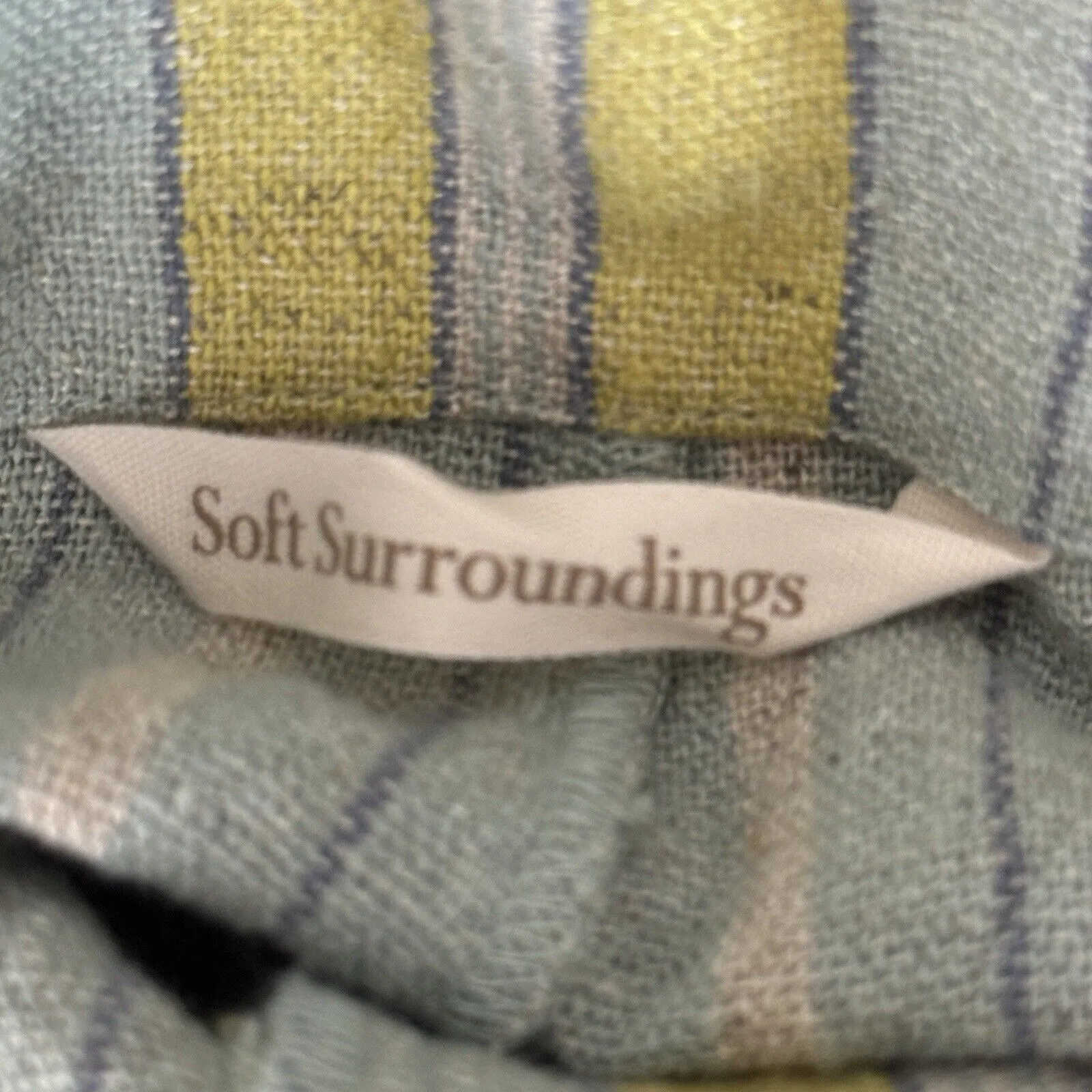 Soft Surroundings Pants Womens 8 Caldera Striped Linen Blend Cropped Capri Boho - Image 5