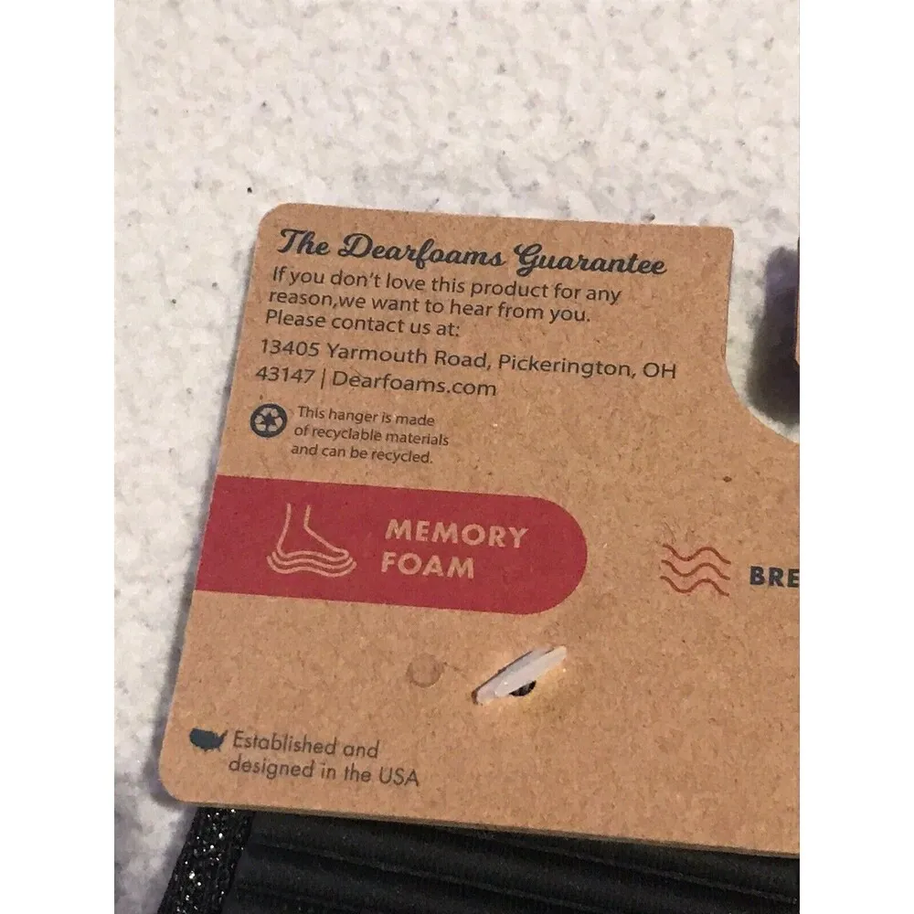 Dearfoams Slide Slippers Womens Size S 5-6 Black I Do Crew Memory Foam Faux Fur - Image 9