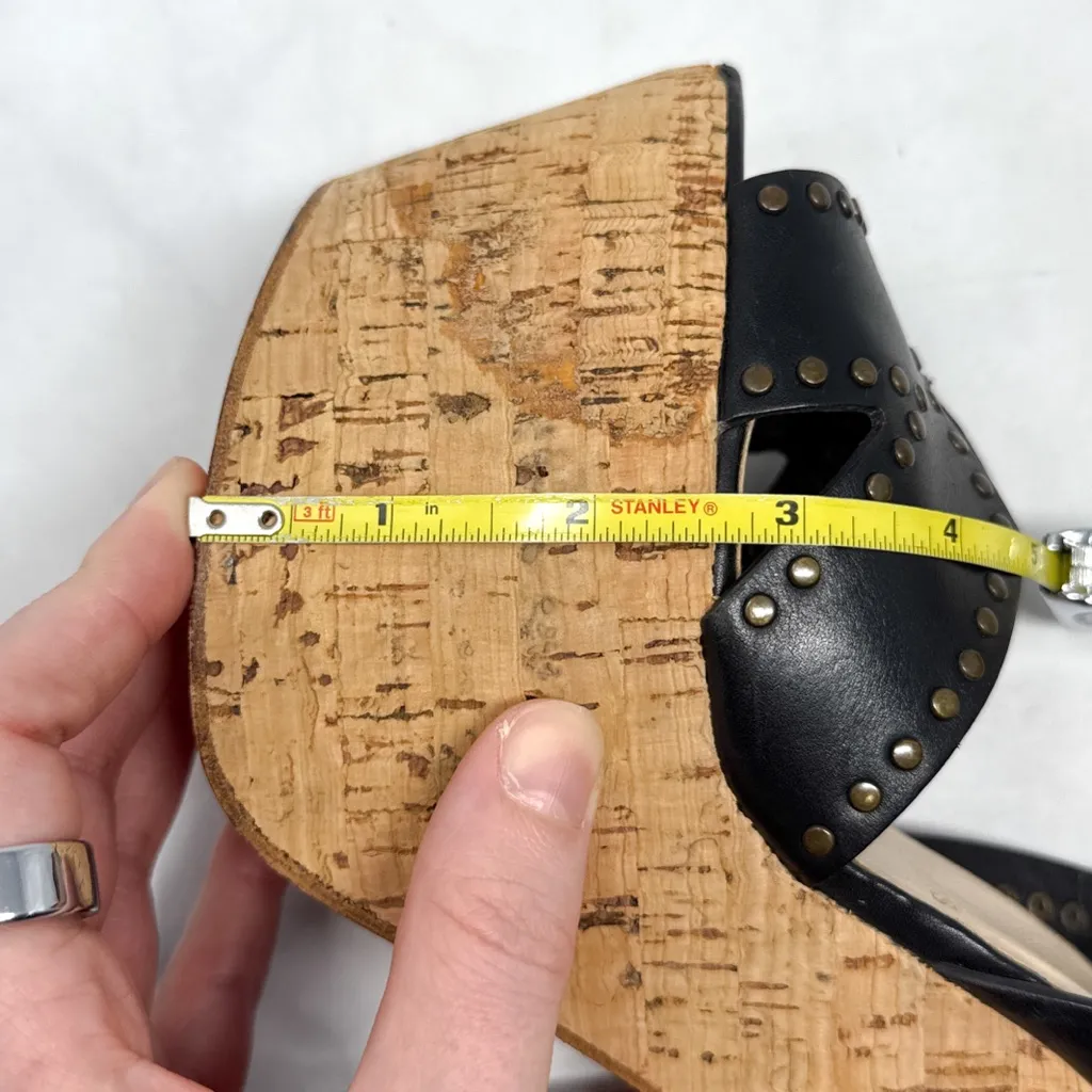 Christian Louboutin Super Dombasle Studded Leather Cork Platform Sandal Heels - Image 13