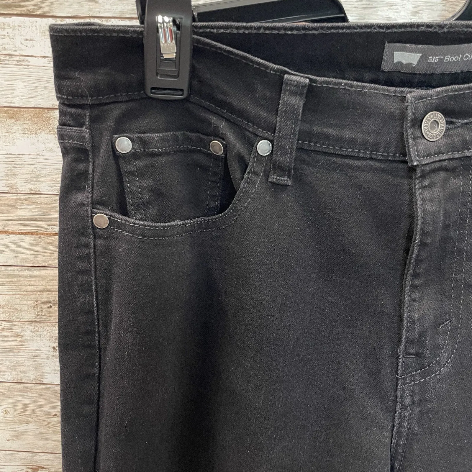 Levi's 515 Womens 12 Jeans Boot Cut Black Stretch Denim‎ Western Casual Rodeo - Image 2