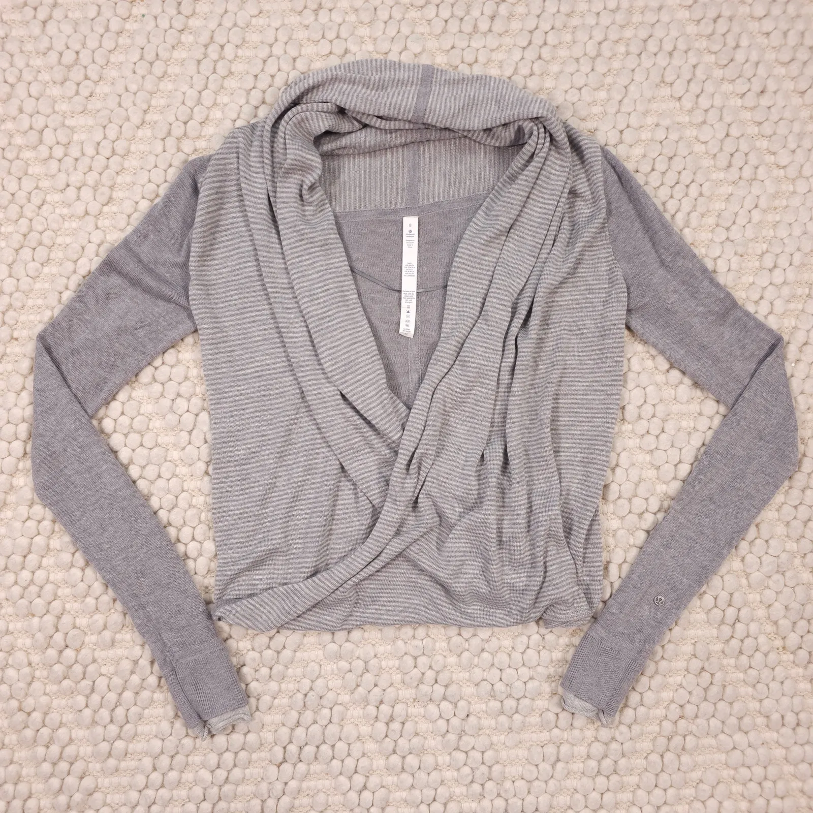 Lululemon Iconic Wrap Heathered Medium Grey / Heathered Light Grey Sz 8 - Image 5