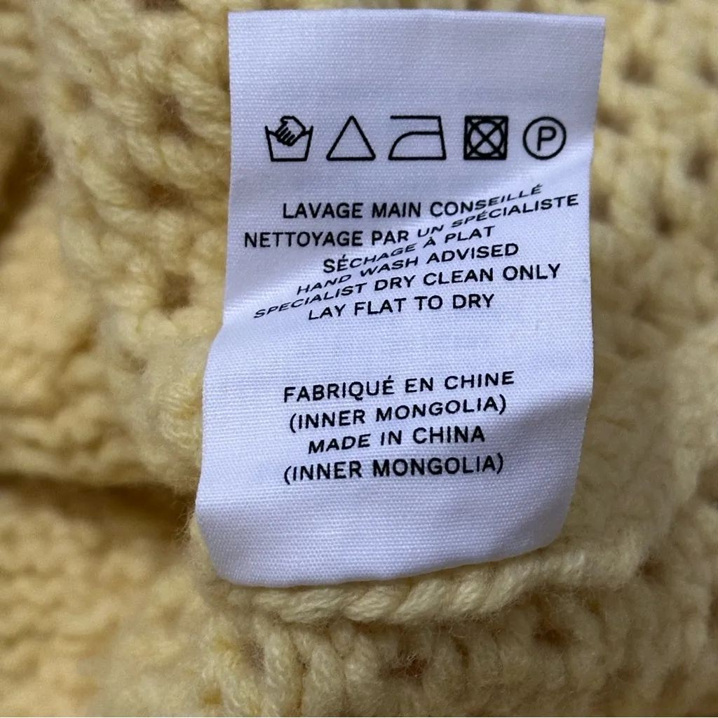 Loulou Studio Women’s M Yellow Secas Oversized Cable Knit Wool Cashmere Sweater Size M - Image 8