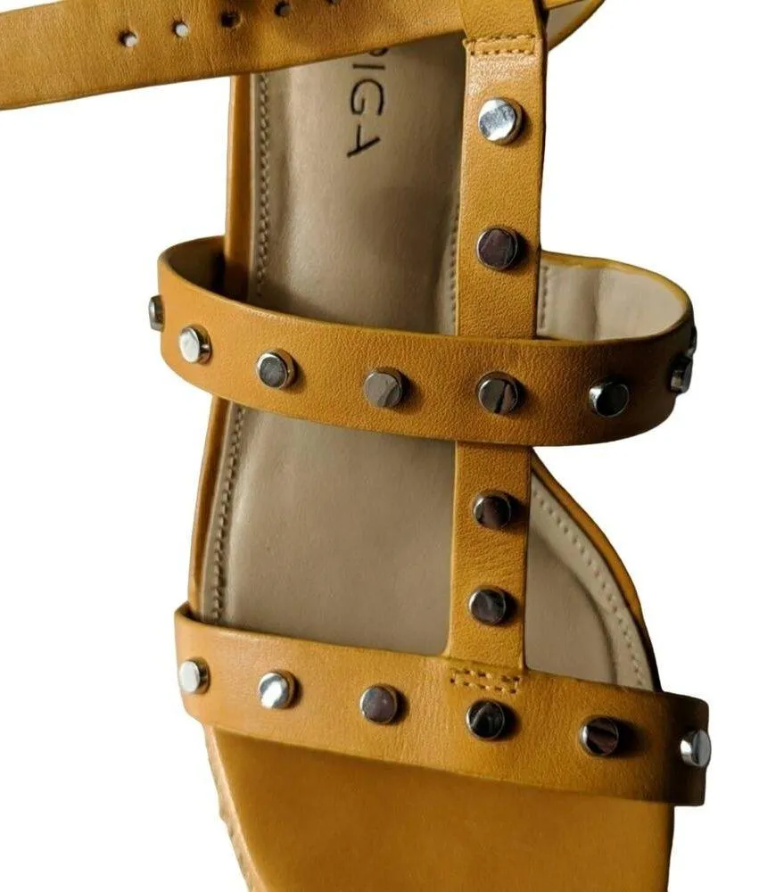 Via Spiga Indya Studded Wedge Sandal Open Toe Adjustable 8M New - Image 2
