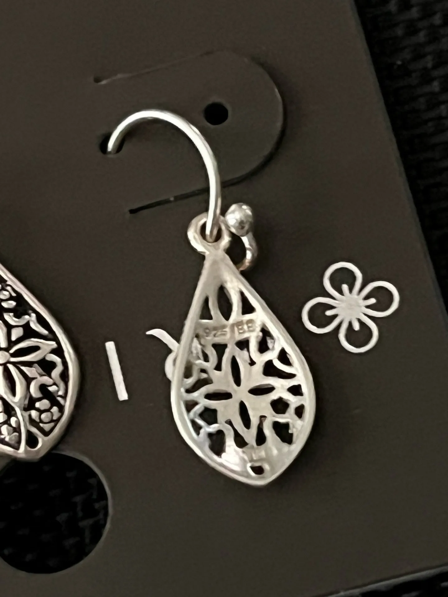 Teardrop Primrose Sterling Silver Earrings - Image 3