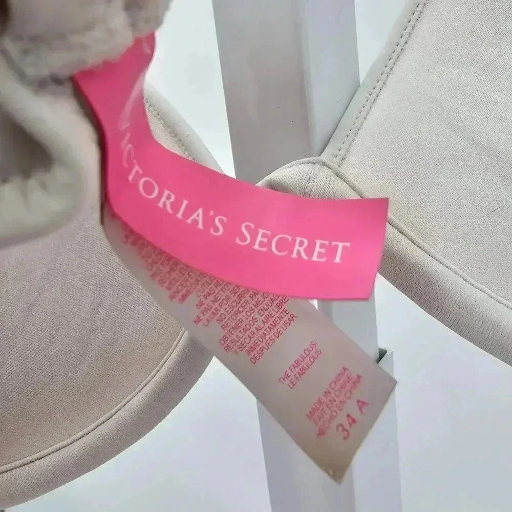 Victoria's Secret White Padded Bra Bikini Underwire Swimsuit Swimwear Size 34A - Image 3