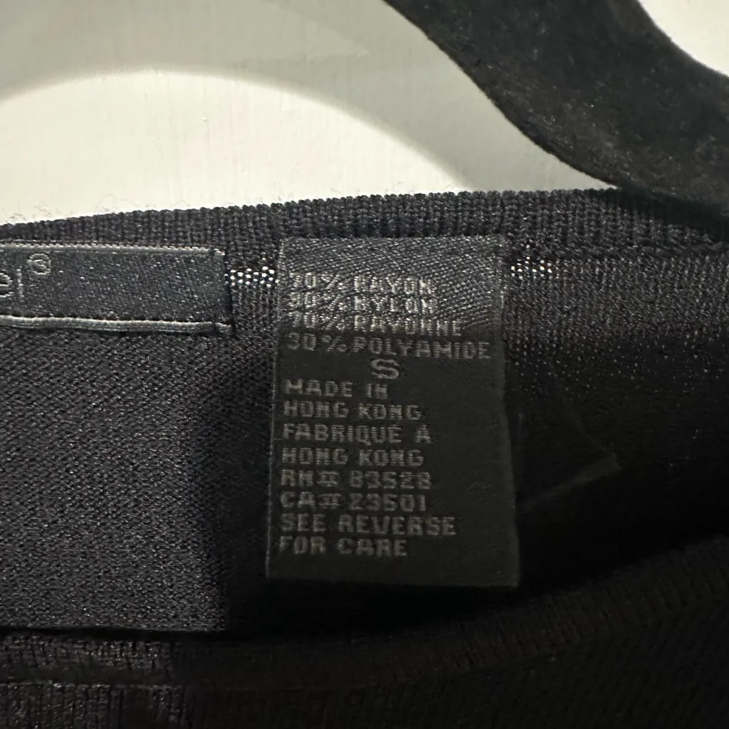 Easel Black Tank Top with Button Detail - Image 3