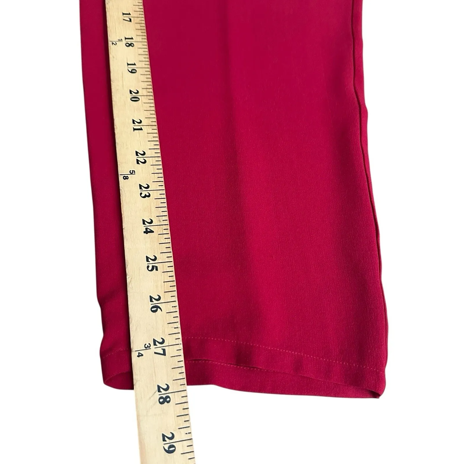 Eileen Fisher Pants Women's Sz Medium Red 100% Silk Wide Leg Dressy #CD7-0 - Image 6