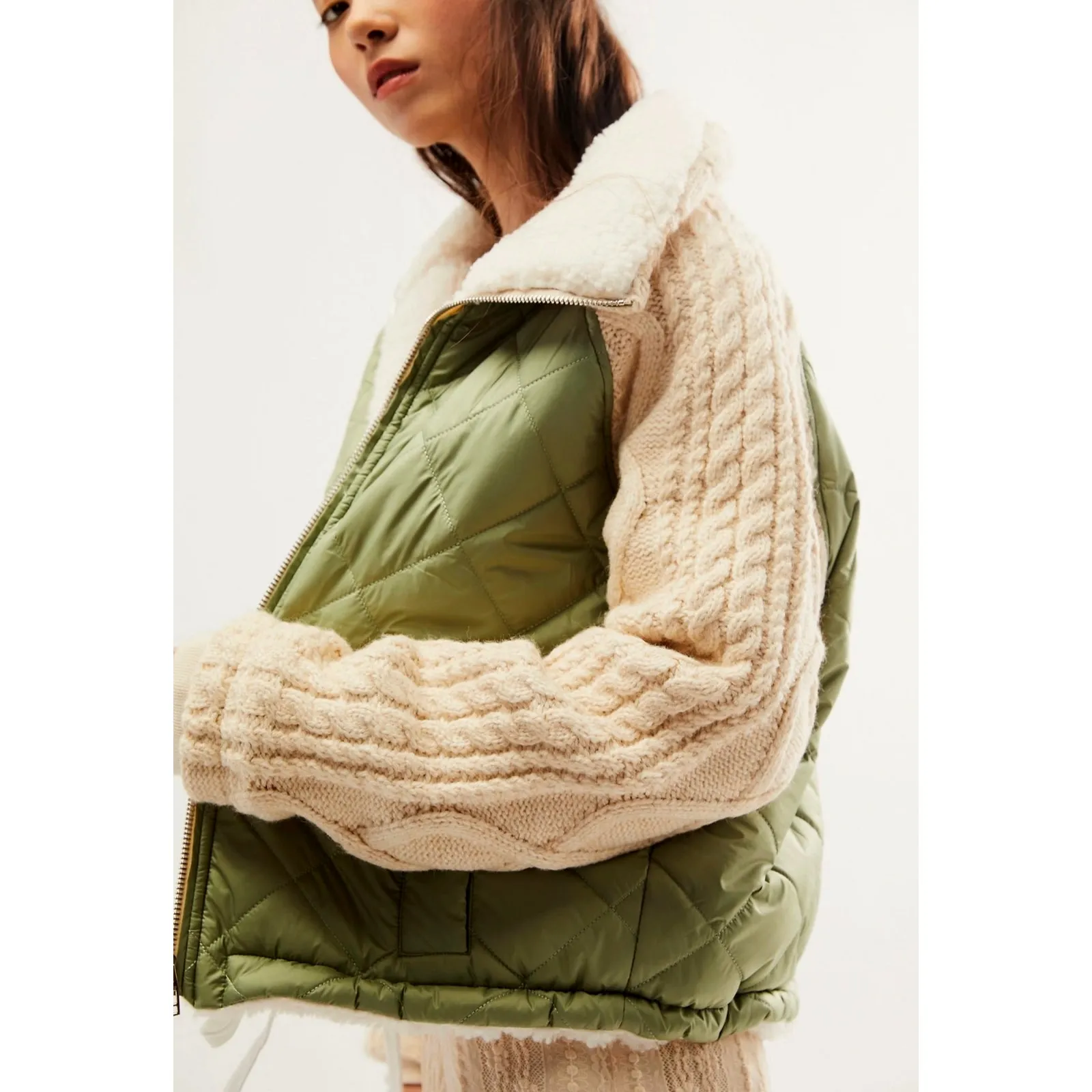 Free People BlankNYC Going Public Sweater Mix Jacket Multi Size L - Image 2