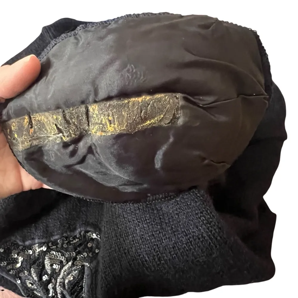 VTG ESCADA Margaretha Ley Navy Sequin Panther Lion Cat Sweater Mohair Sz 36 US 6 Blue Size M - Image 12