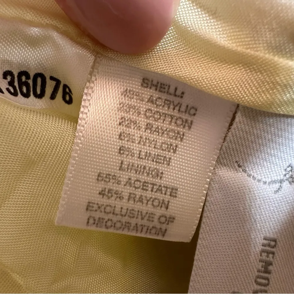 Ann Taylor Women's Size 4 Green Tweed Linen Blend Blazer Career Coquette Barbie - Image 6