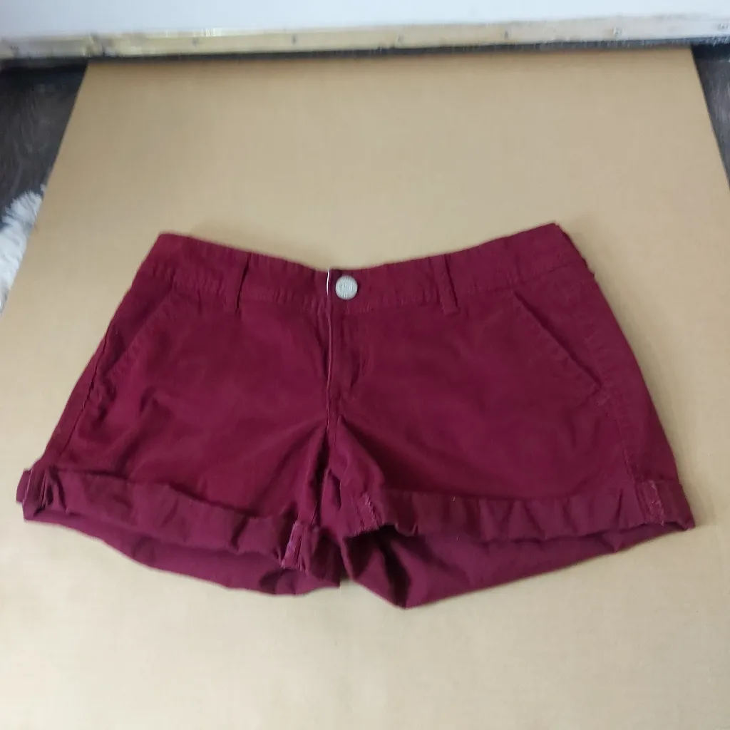 Aeropostale Maroon Twill Shorts 4 Summer Preppy Classic Cherry Girl Minimalist - Image 8