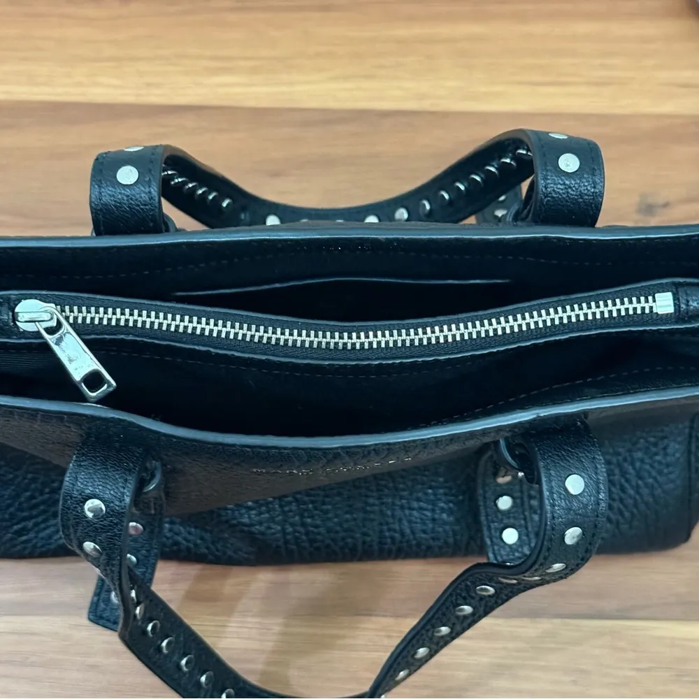 MARC JACOBS Mini T Tote Stud Black Pebbled Leather Crossbody Bag NO STRAP - Image 8