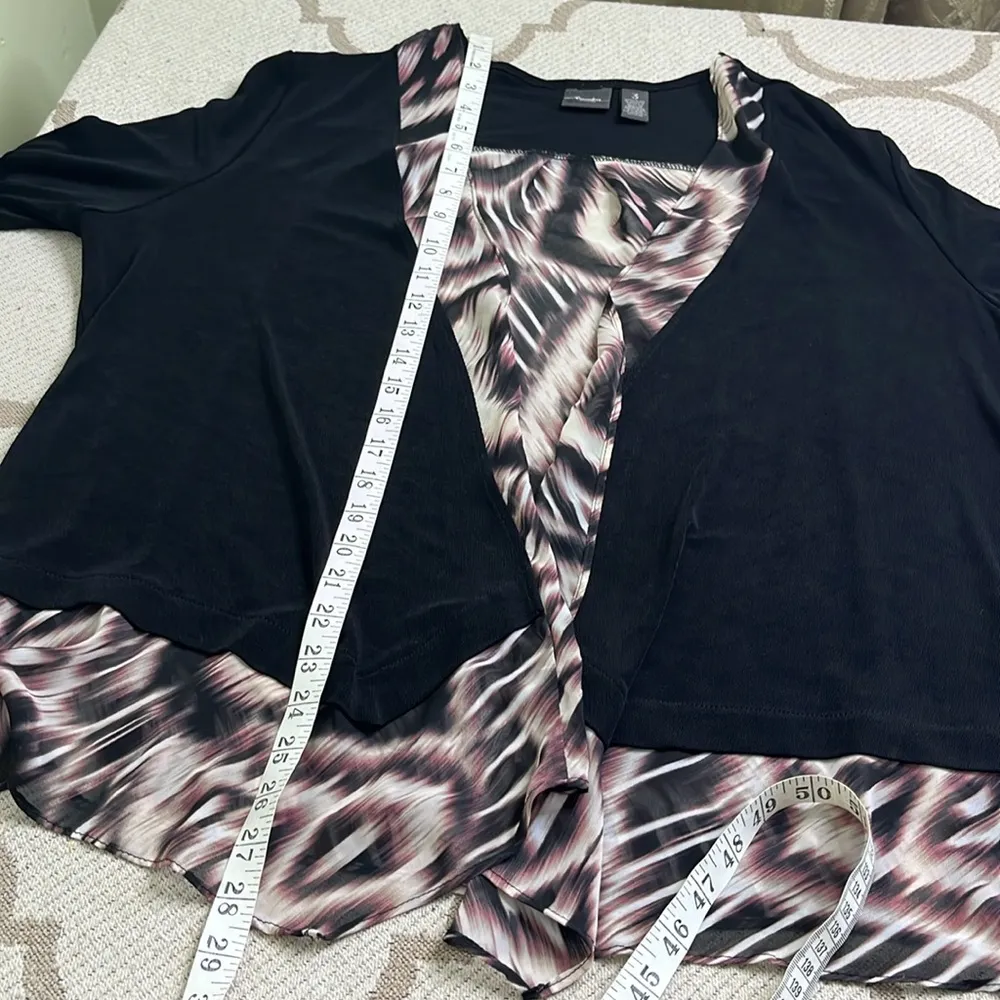 Chico's travelers Hazy Ikat open front 3/4 sleeve cardigan, size extra large - Image 4