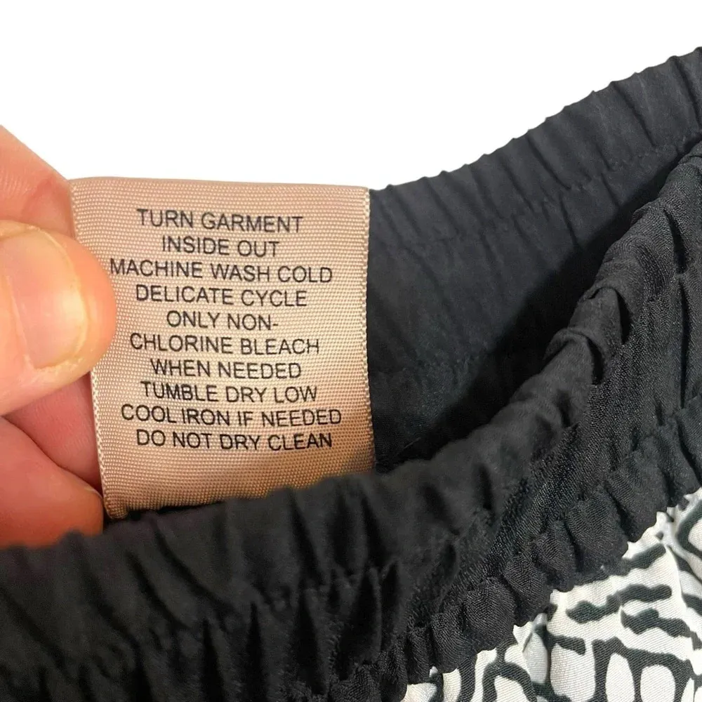 Philosophy Women’s Paisley Color Block Semi-Sheer Joggers in Black/White Size L - Image 10