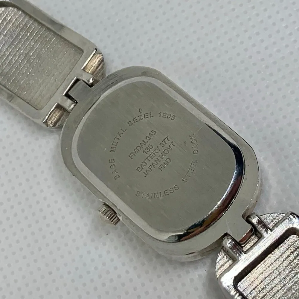 FMD silver tone women quartz analog watch 20mm rhinestones running - Image 9