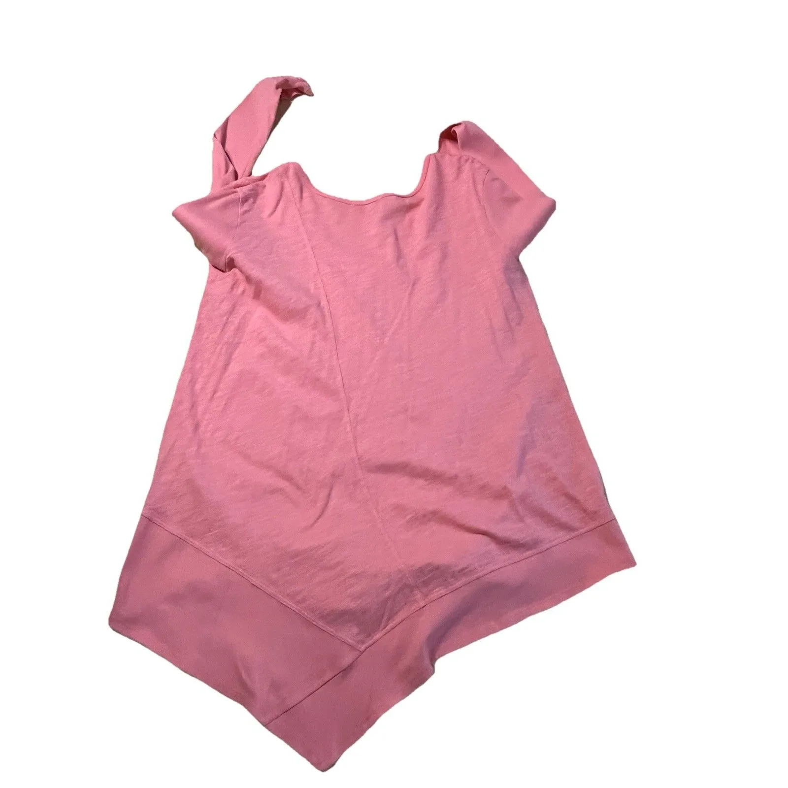 Fresh Produce Women's XL Coral Top Tunic Asymmetrical Hem Ribbed Sleeves - Image 2