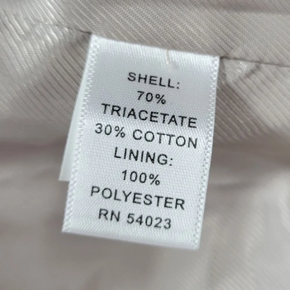 Banana Republic Womens Jacket Size 2 Beige Tan Puff Sleeve Belted Button Front - Image 7