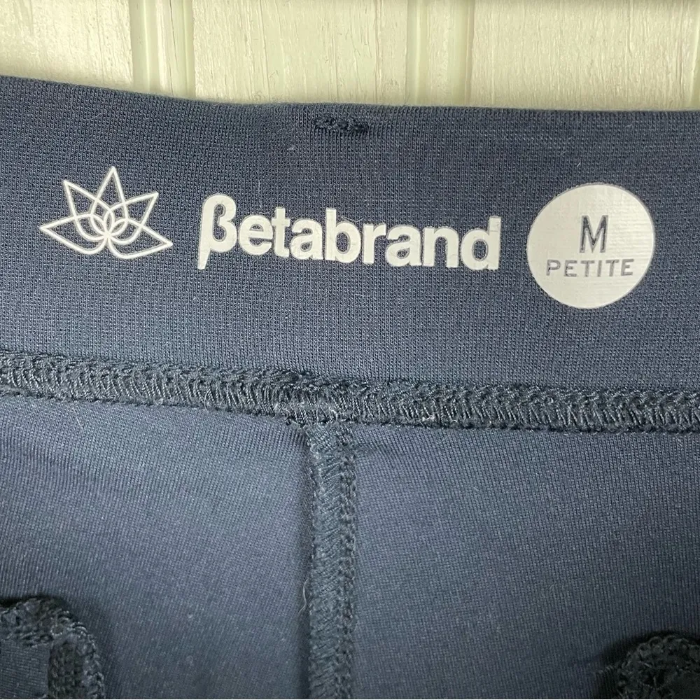 Betabrand Classic Dress Yoga Pant Bootcut Navy Blue Women's Size Medium Petite - Image 5
