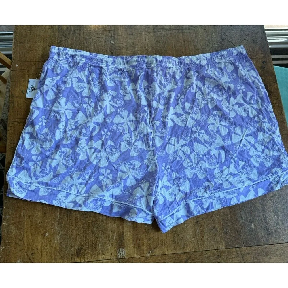 Disney Stitch Sleep Pajama Shorts, Lounge Plus Size 2X Purple Women's  New G8 - Image 10