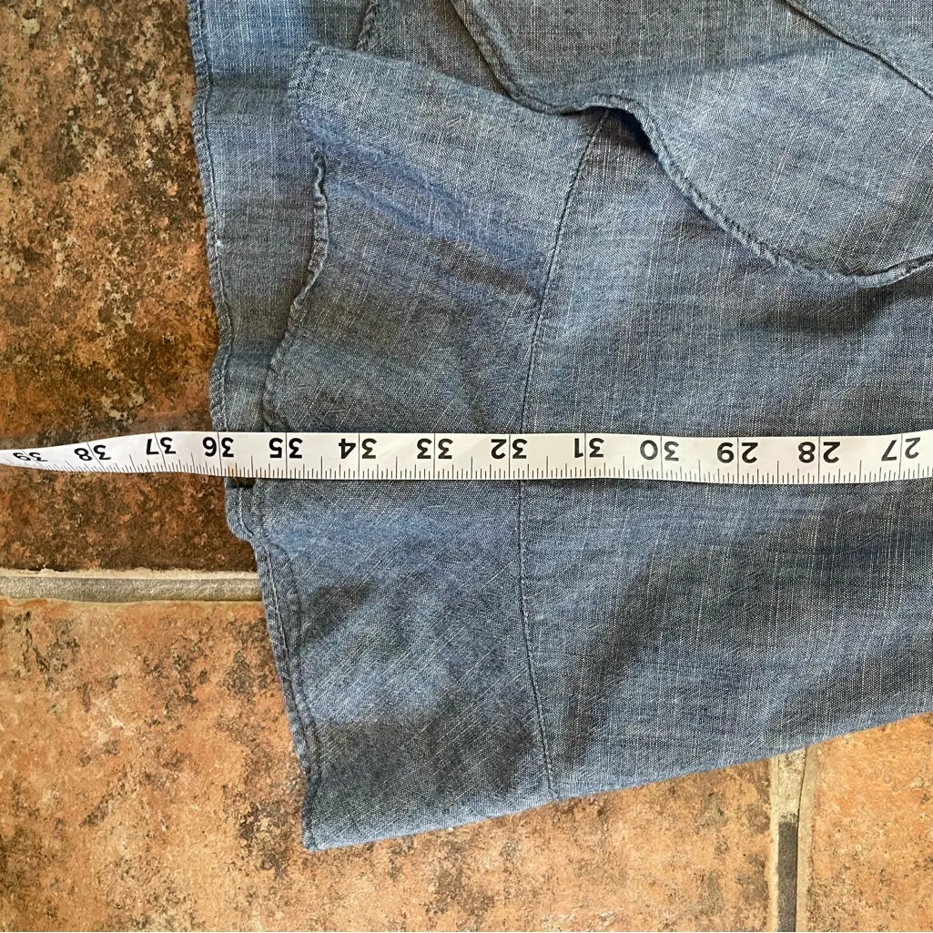 J.crew Chambray Ruffle V-Neck Faux Wrap Dress Size 4 - Image 7