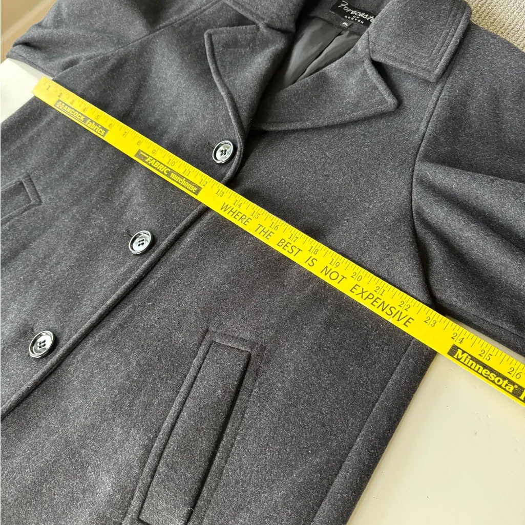 Forecaster of Boston Charcoal Gray Wool Dress Jacket Trench Pea Coat Size PL - Image 6