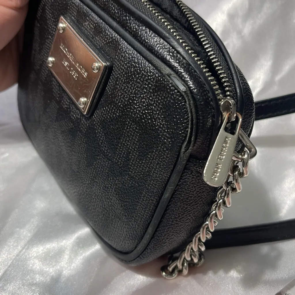 Michael Kors Collection Black Crossbody Bag with Silver Accents - Image 6