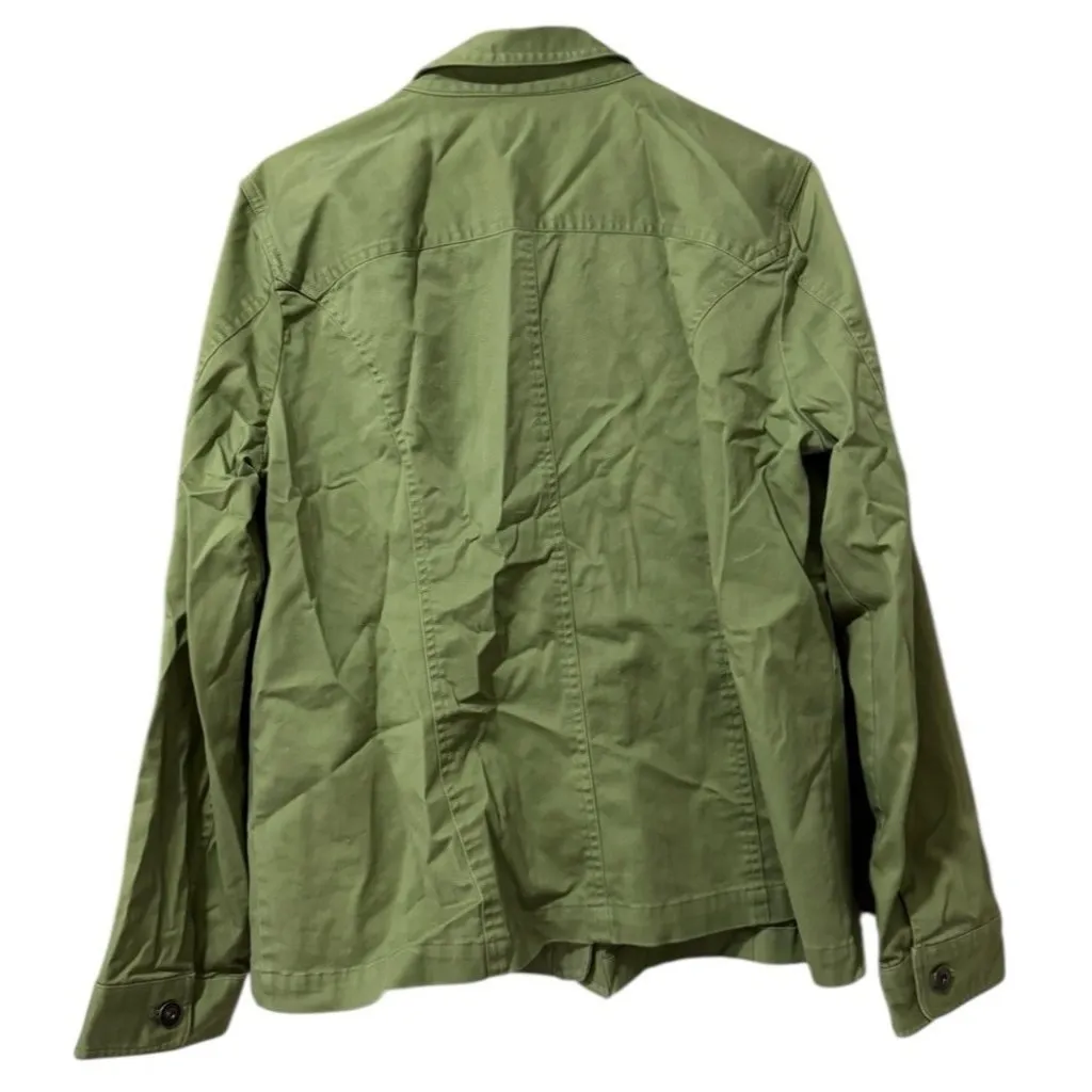 Christopher & Banks Stretch Women Size XL Jacket Green Lightweight Cotton Blend - Image 2