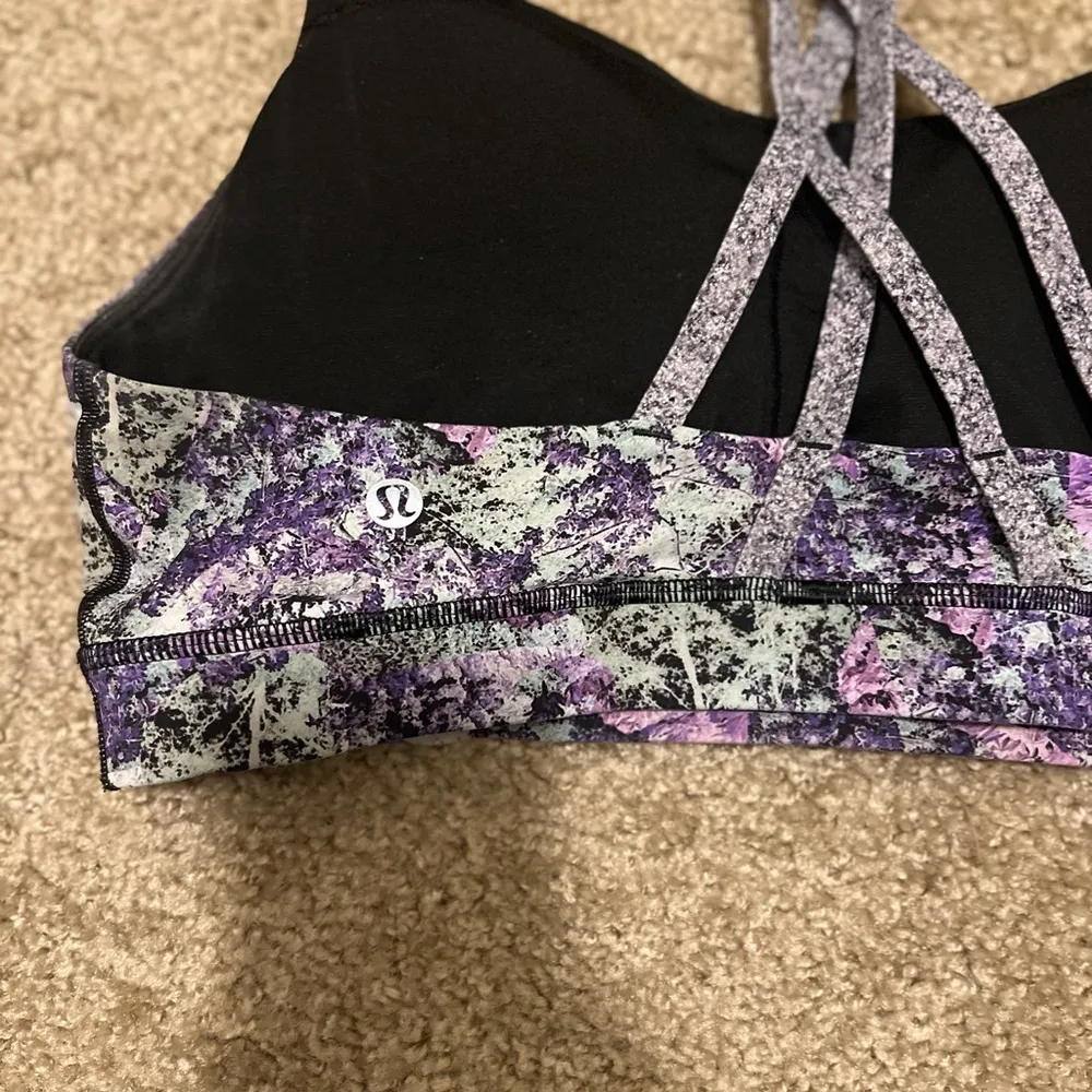 Lululemon Energy bra nulux 12 with pads vivid vision energy 50g multi black - Image 7