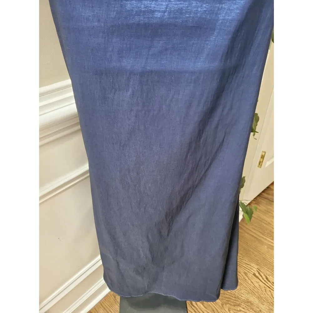 Daisy Women's Blue Solid Polyester Off The Shoulder Long Maxi Dress Size Medium - Image 5