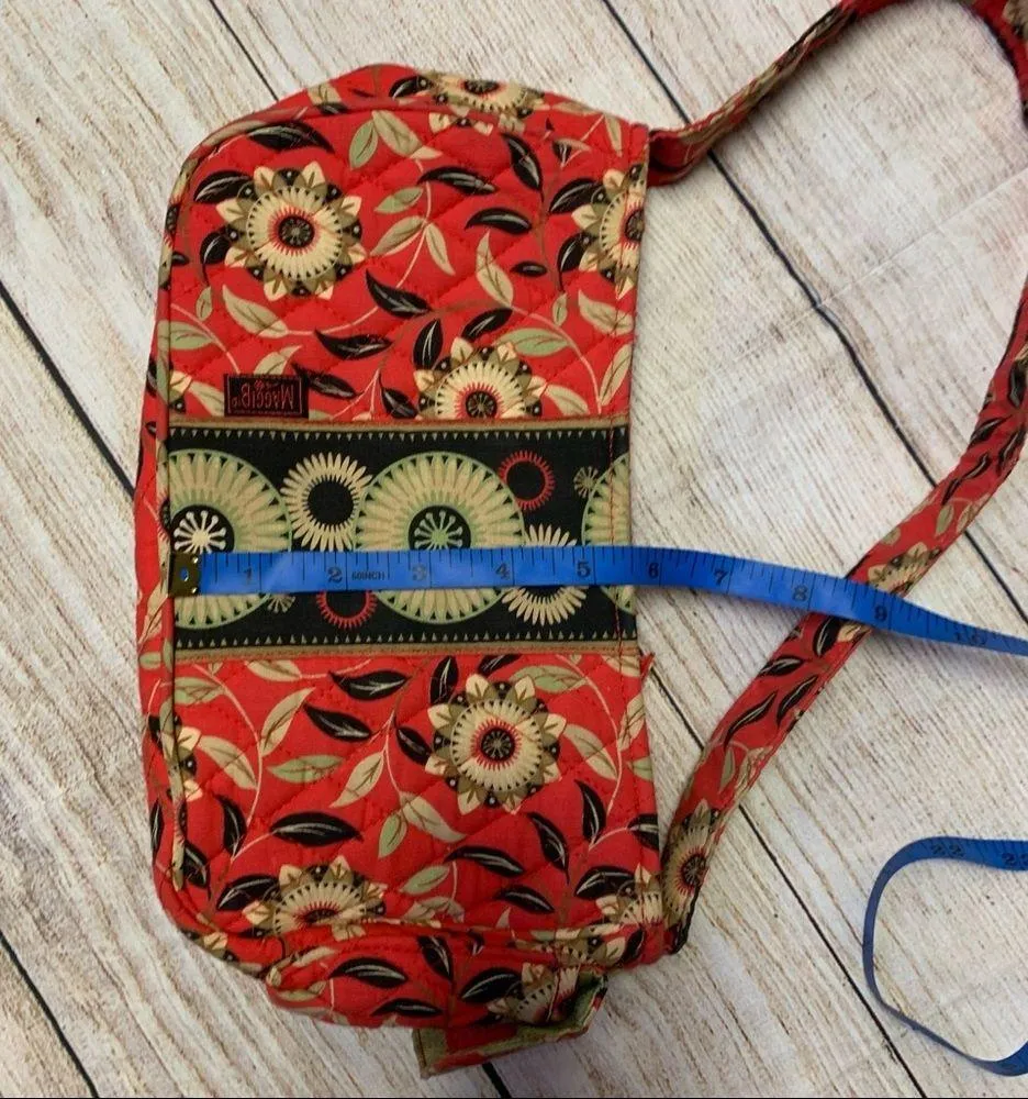Maggie B Red Patterned Quilted Purse - Image 14